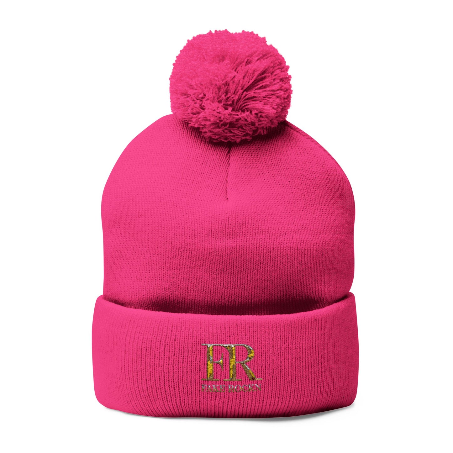 Pom-Pom Knit Cap (Embroidery)